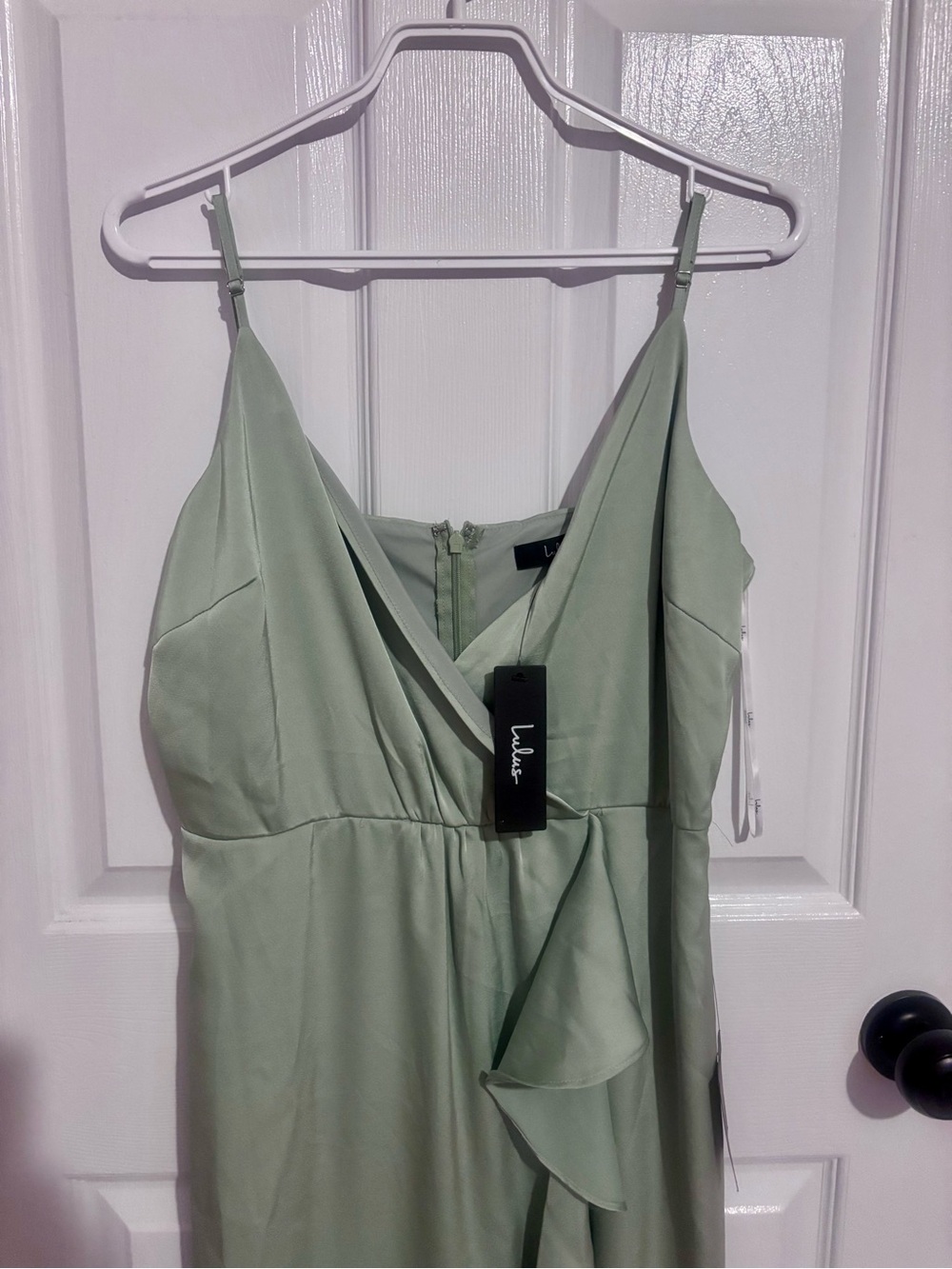 Lulu's Sage Green Ruffle Maxi Dress - Picture 4 of 5